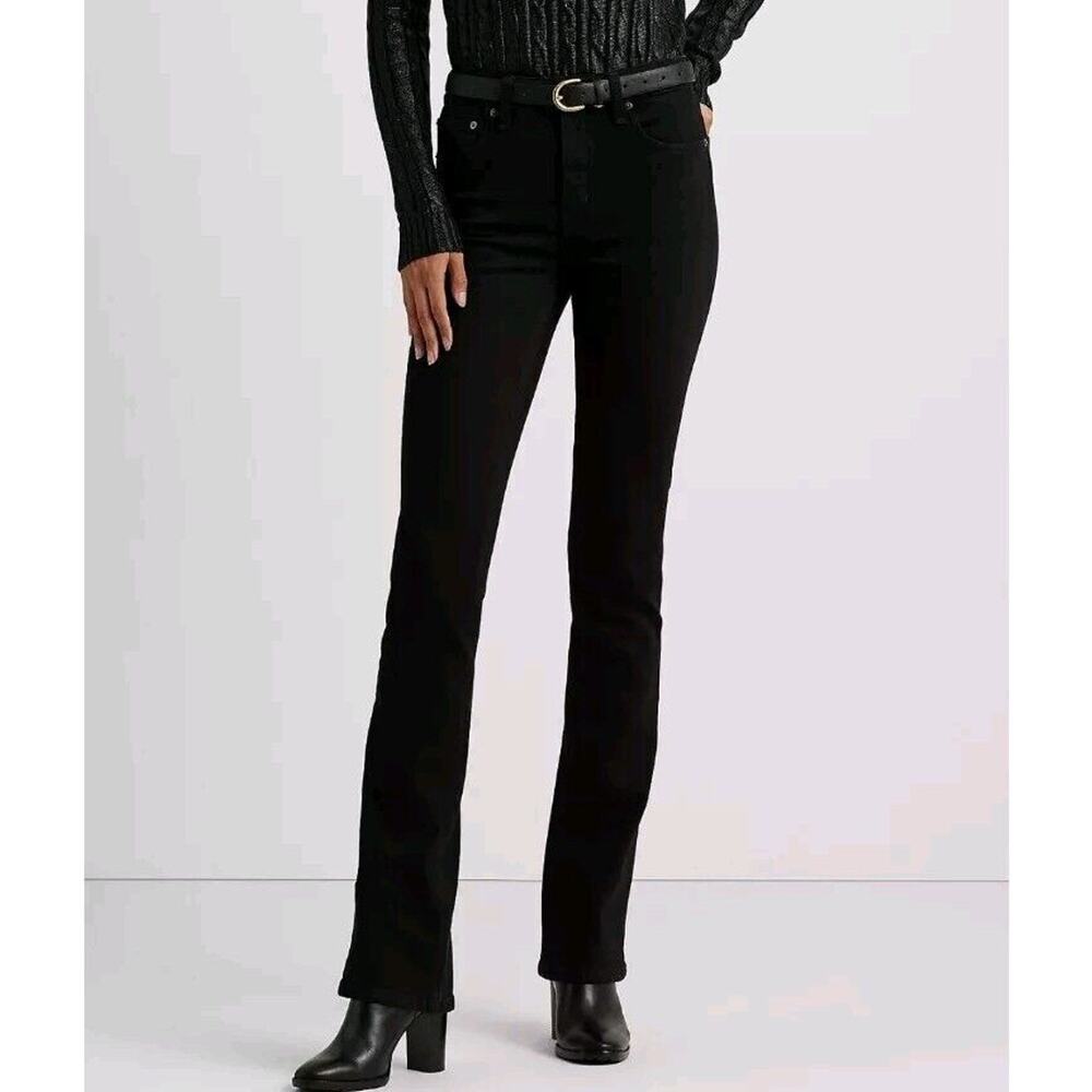 Lauren Ralph Lauren Black Label Womens Sz 10 Premium Black Straight Leg Jeans